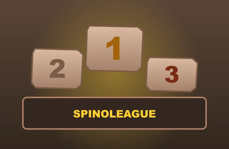 Turnieje StoneVegas Kamienne podium 1–3 i napis Spinoleague – turnieje StoneVegas Casino